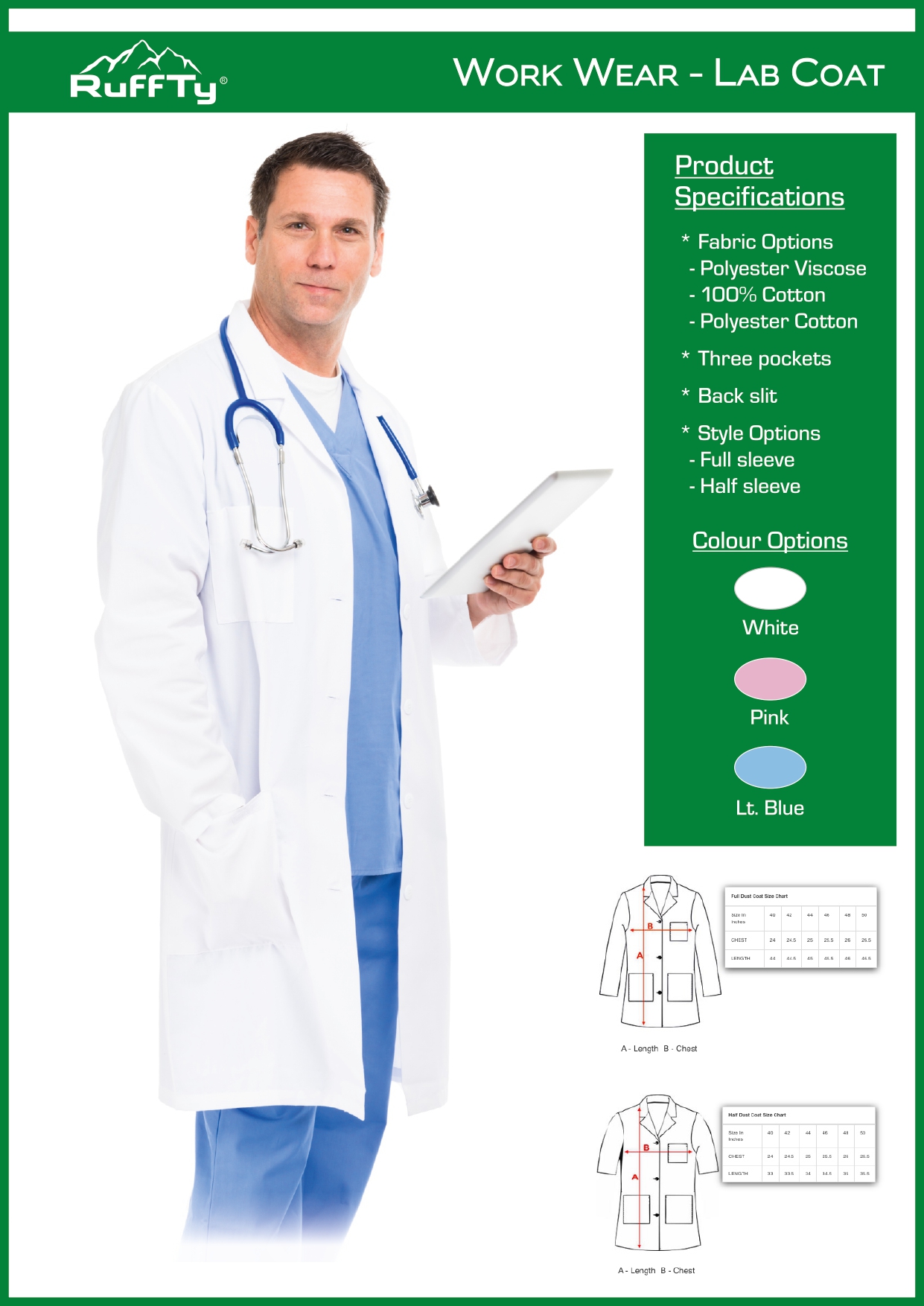 RUFFTY Work Wear Lab Coat
