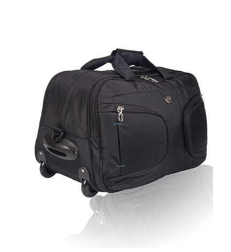 JD STB-5002 Cosmic Duffle Trolley Bag – Black & Light Grey