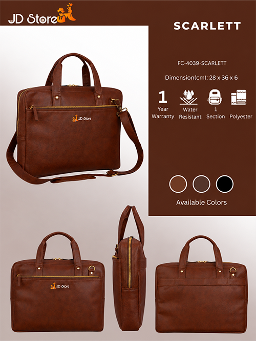 JD FC-4039 Scarlett Laptop Messenger Bag – Black