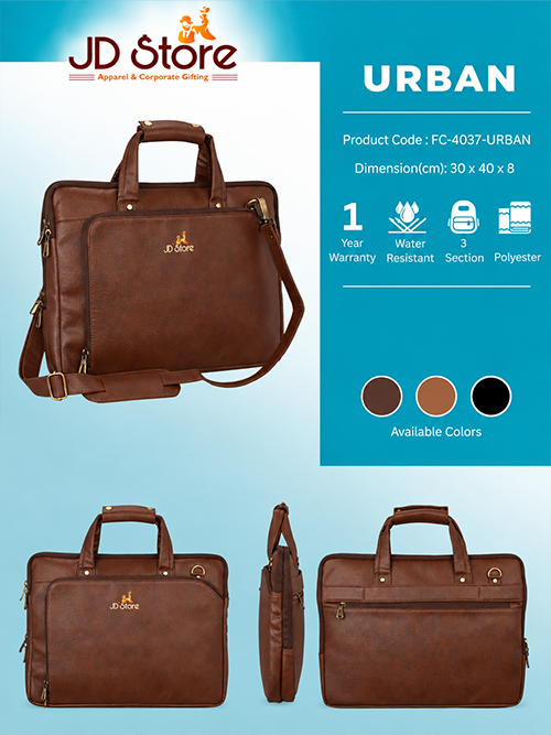 JD FC-4037 Urban Laptop Messenger Bag – Tan