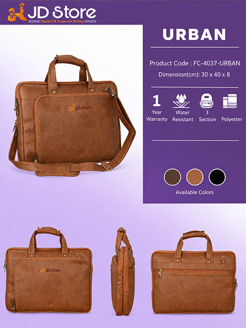 JD FC-4037 Urban Laptop Messenger Bag – Tan