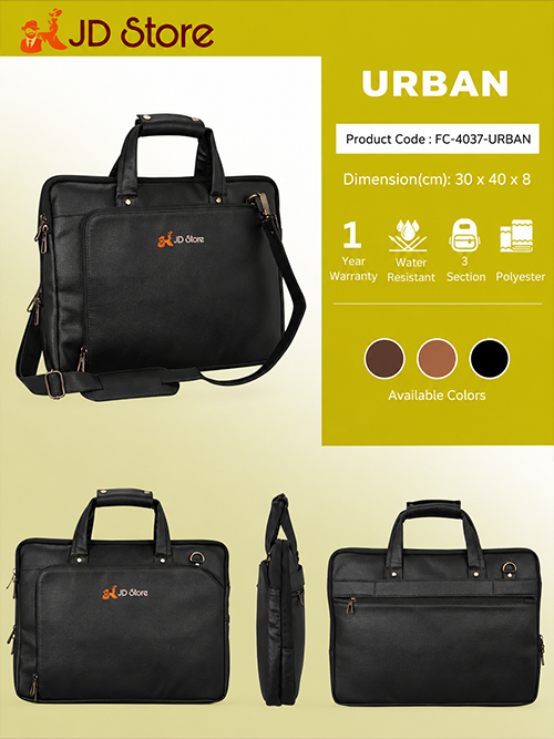JD FC-4037 Urban Laptop Messenger Bag – Tan