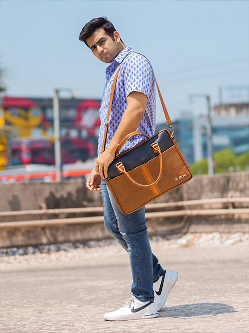 JD FC-4036 Oak Laptop Messenger Bag – Tan