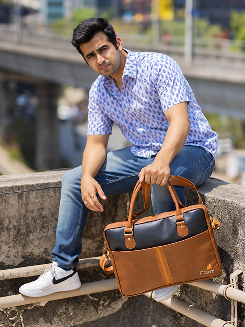 JD FC-4036 Oak Laptop Messenger Bag – Tan