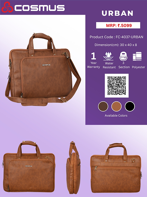 JD FC-4036 Oak Laptop Messenger Bag – Tan