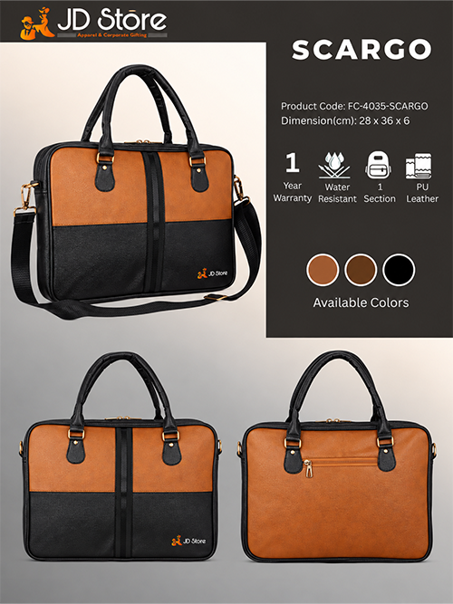 JD FC-4035 Scargo Laptop Messenger Bag – Black