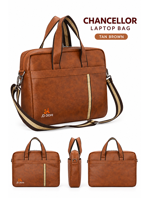 JD FC-4032 Chancellor Laptop Messenger Bag – Tan