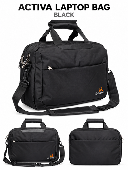 JD FC-4006 Activa Laptop Messenger Bag – Black