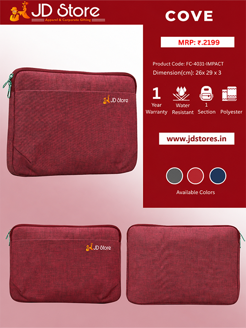 JD FC-4024 Cove Laptop Sleeve – Light Grey