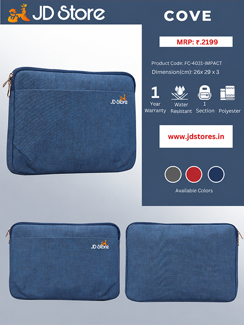 JD FC-4024 Cove Laptop Sleeve – Light Grey