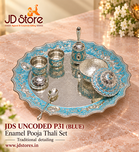 JDS UNCODED P31 Enamel Pooja Thali Set