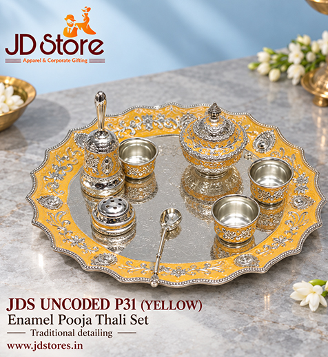 JDS UNCODED P31 Enamel Pooja Thali Set