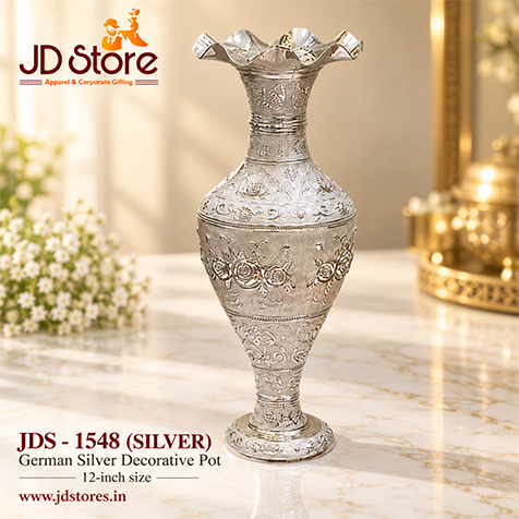 JDS 1548 German Silver Decorative Pot