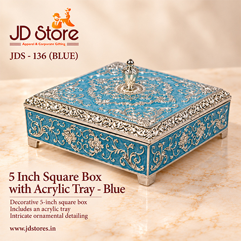 JDS - 136 - 5 Inch Square Box with Acrylic Tray