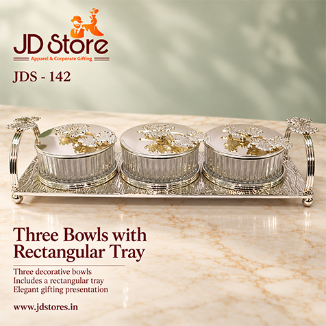 JDS - 142 Three Bowls with Rectangular Tray
