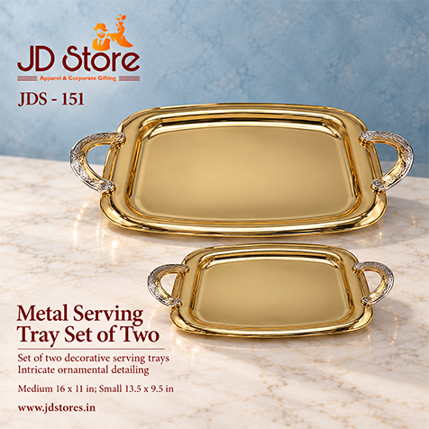 JDS - 151 Metal Serving Tray Set of Two