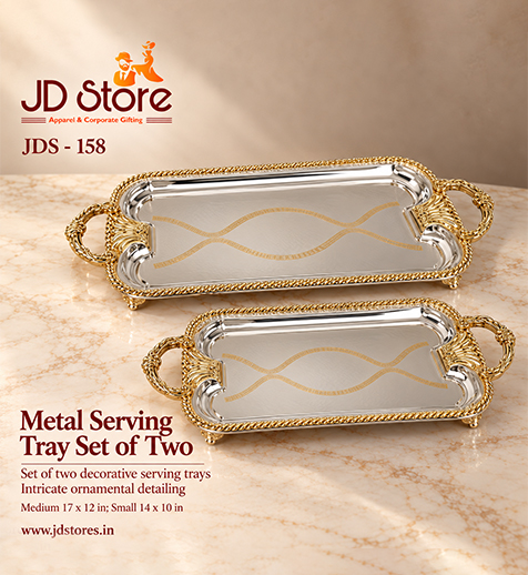 JDS - 158 Metal Serving Tray Set of Two