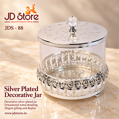 JDS - 88 Silver Plated Decorative Jar