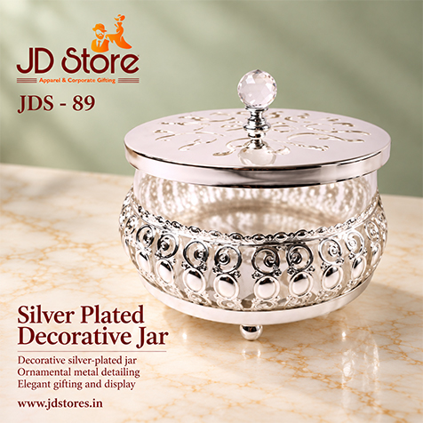 JDS - 89 Silver Plated Decorative Jar