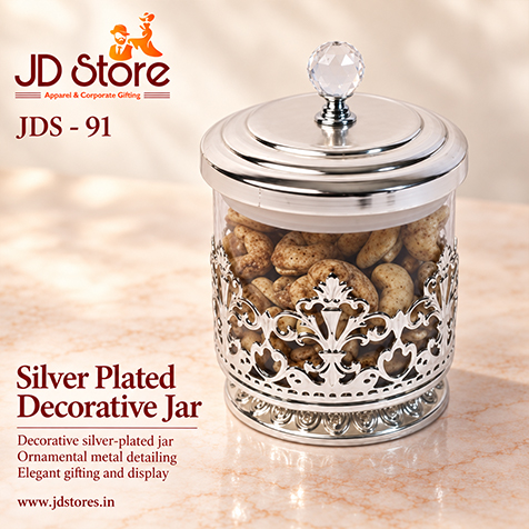 JDS - 91 Silver Plated Decorative Jar