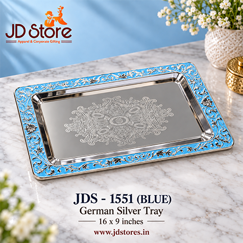 JDS 1551 BLUE German Silver Tray