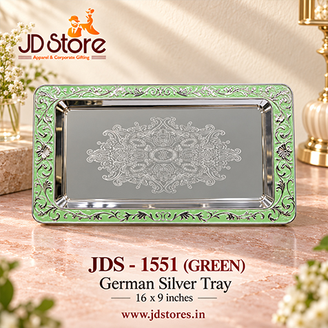 JDS 1551 BLUE German Silver Tray