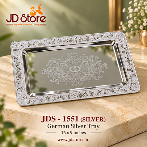 JDS 1551 BLUE German Silver Tray