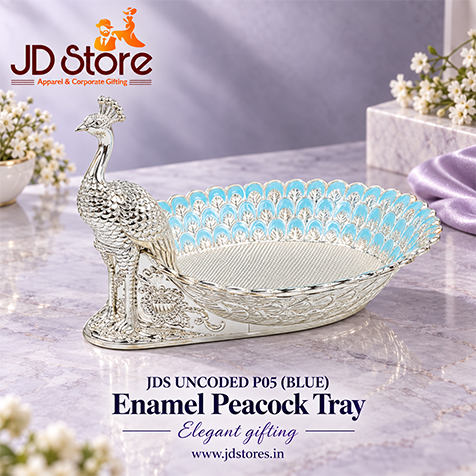 JDS UNCODED P05 BLUE Enamel Peacock Tray