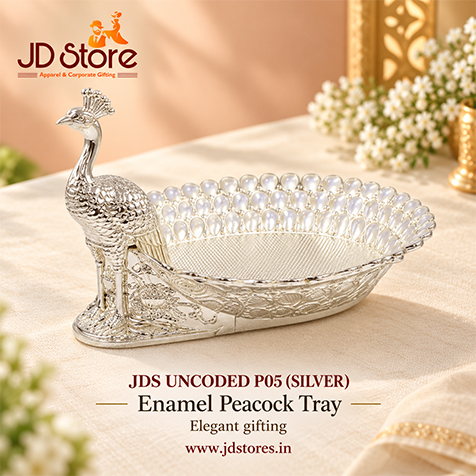JDS UNCODED P05 BLUE Enamel Peacock Tray