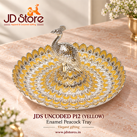 JDS UNCODED P12 BLUE Enamel Peacock Tray