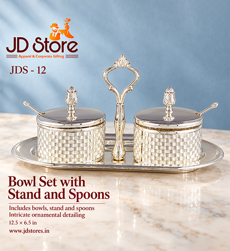 JDS - 12 Bowl Set with Stand and Spoons