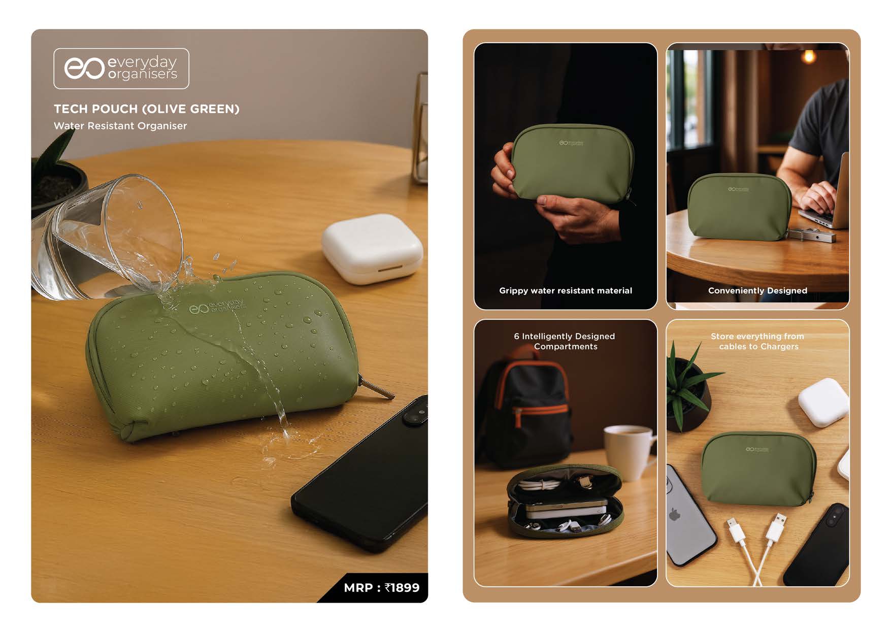Tech Pouch Olive Green